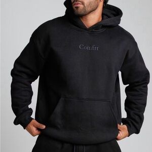 Comfrt unisex  Black Pullover Hoodie with Embroidered Logo